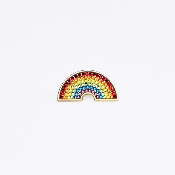 Pin arcoiris con cristales colores vivos