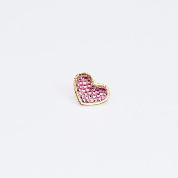 Pin corazón con cristales rosa