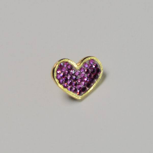 Pin corazón con cristales fucsia
